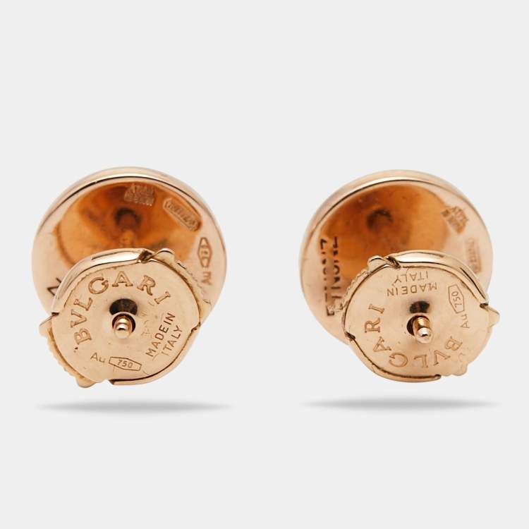 Pre Owned Bvlgari Mother of Pearl 18k Rose Gold Stud Earrings