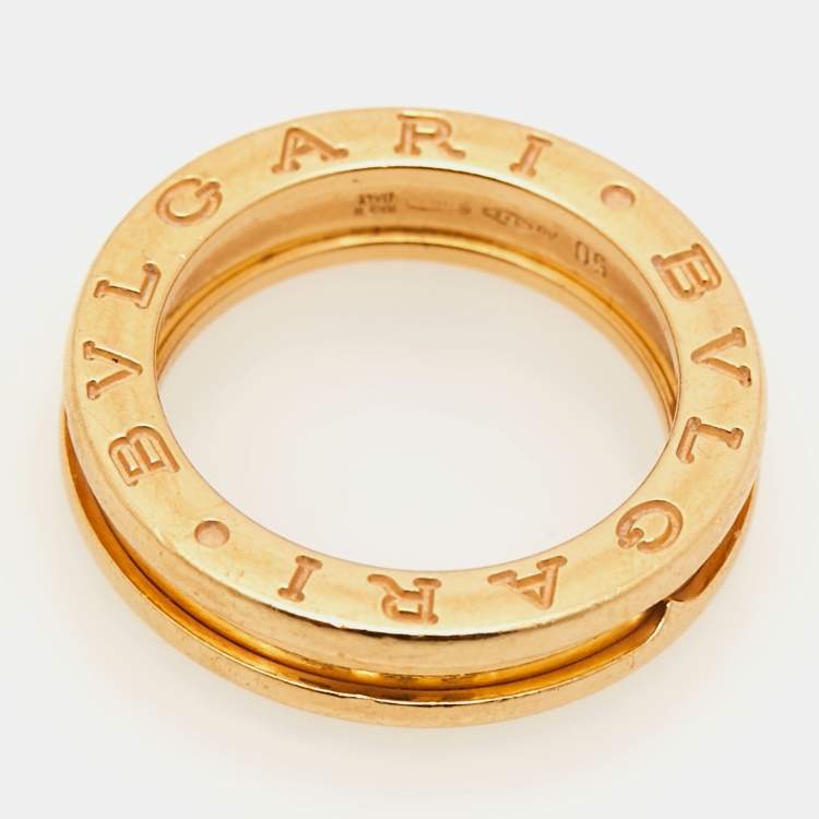 Pre Owned Bvlgari B.Zero1 18k Yellow Gold Band Ring Size 50