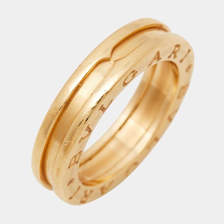 Pre Owned Bvlgari B.Zero1 18k Yellow Gold Band Ring Size 50