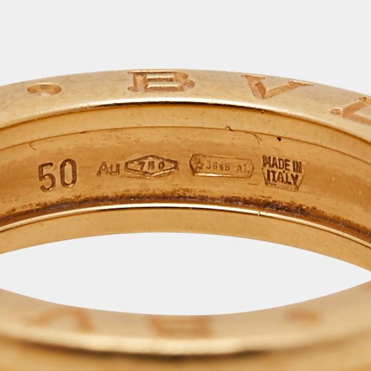 Pre Owned Bvlgari B.Zero1 18k Yellow Gold Band Ring Size 50