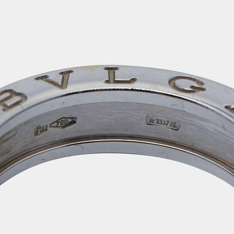 Pre Owned Bvlgari B.Zero1 18k White Gold Band Ring Size 52
