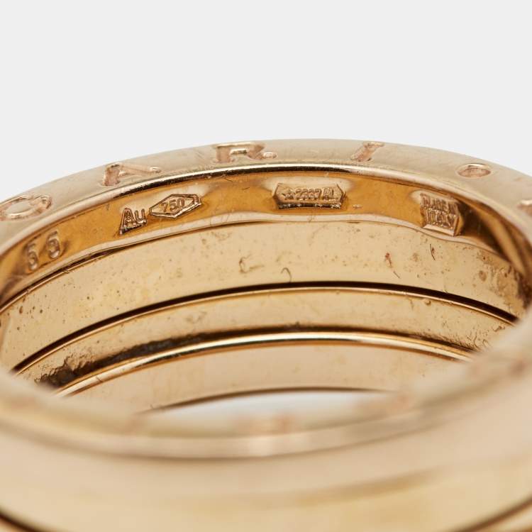 Pre Owned Bvlgari B.Zero1 18k Rose Gold 4-Band Ring Size 55