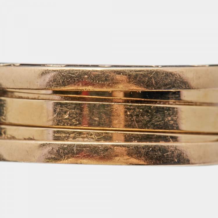 Pre Owned Bvlgari B.Zero1 18k Rose Gold 4-Band Ring Size 55
