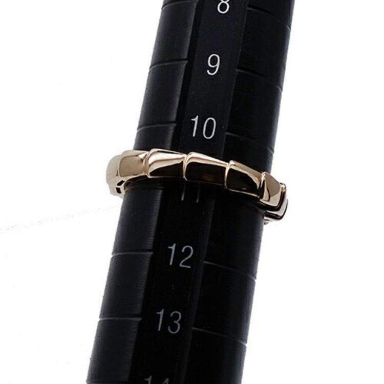 Pre Owned Bvlgari Serpenti Viper 18K Rose Gold Ring EU 51