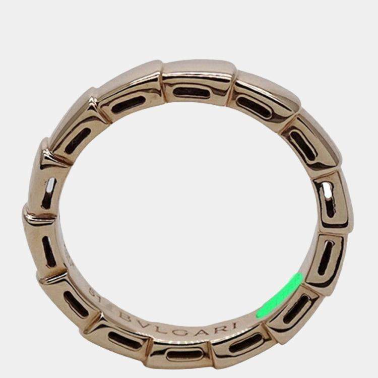 Pre Owned Bvlgari Serpenti Viper 18K Rose Gold Ring EU 51