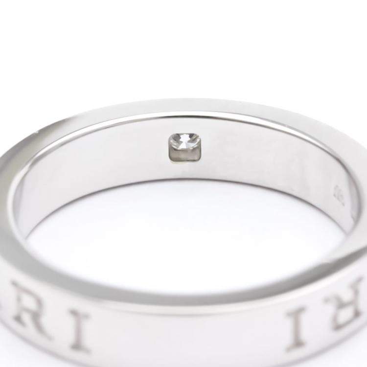 Pre Owned Bvlgari Bvlgari Bvlgari 18K White Gold Diamond Ring EU 53