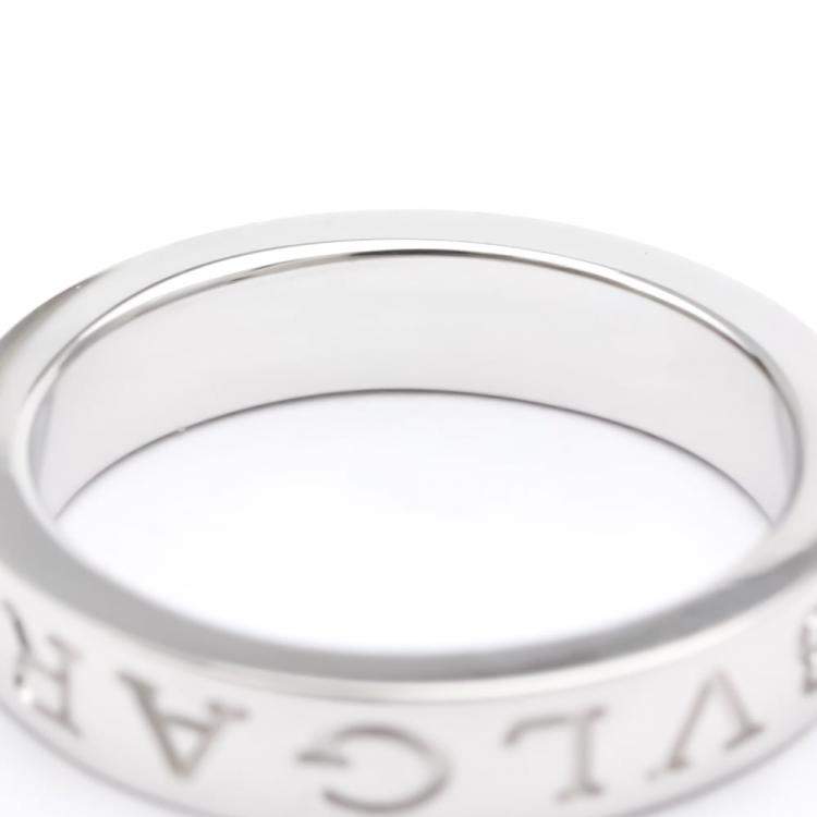 Pre Owned Bvlgari Bvlgari Bvlgari 18K White Gold Diamond Ring EU 53