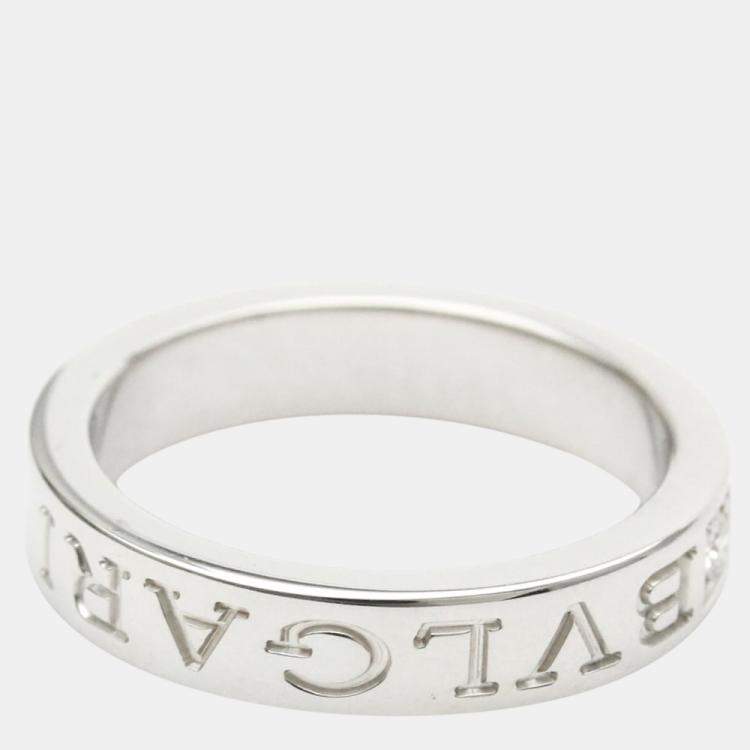 Pre Owned Bvlgari Bvlgari Bvlgari 18K White Gold Diamond Ring EU 52