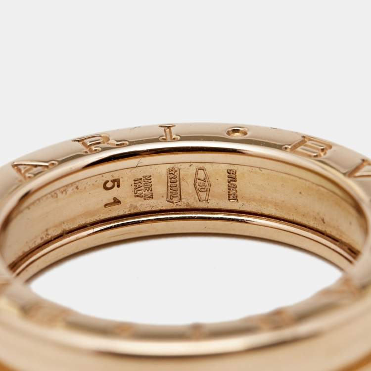 Pre Owned Bvlgari B.Zero1 18k Rose Gold 1 Band Ring Size 51