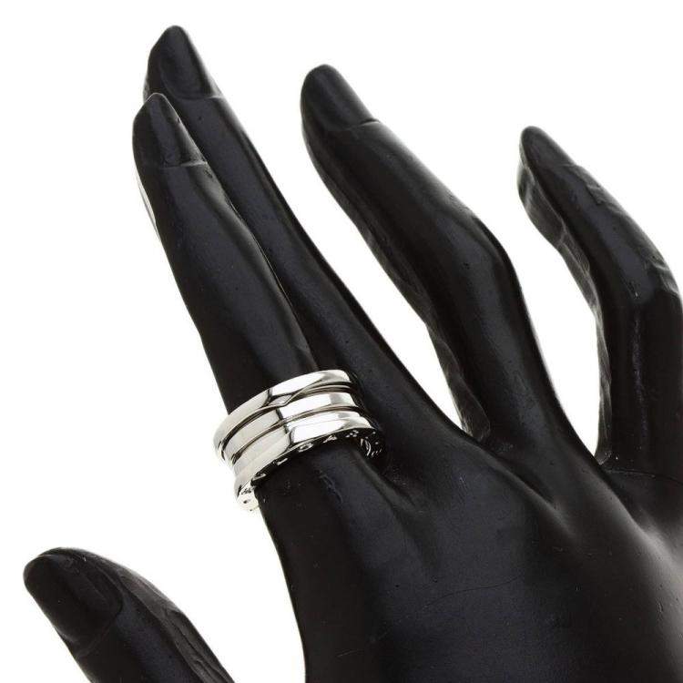 Pre Owned Bvlgari B.Zero1 3-Band 18K White Gold Ring EU 50