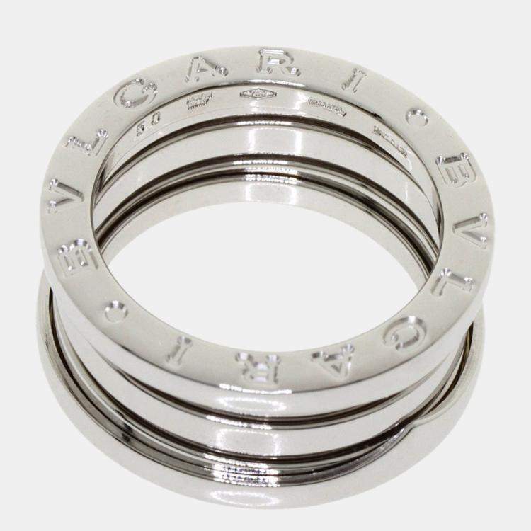 Pre Owned Bvlgari B.Zero1 3-Band 18K White Gold Ring EU 50
