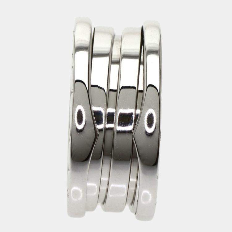 Pre Owned Bvlgari B.Zero1 3-Band 18K White Gold Ring EU 50