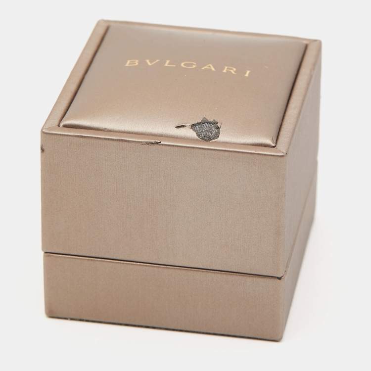 Pre Owned Bvlgari Serpenti Spiga 18K Rose Gold Band Ring Size 57