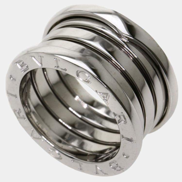 Pre Owned Bvlgari B.Zero1 18K White Gold Ring EU 49