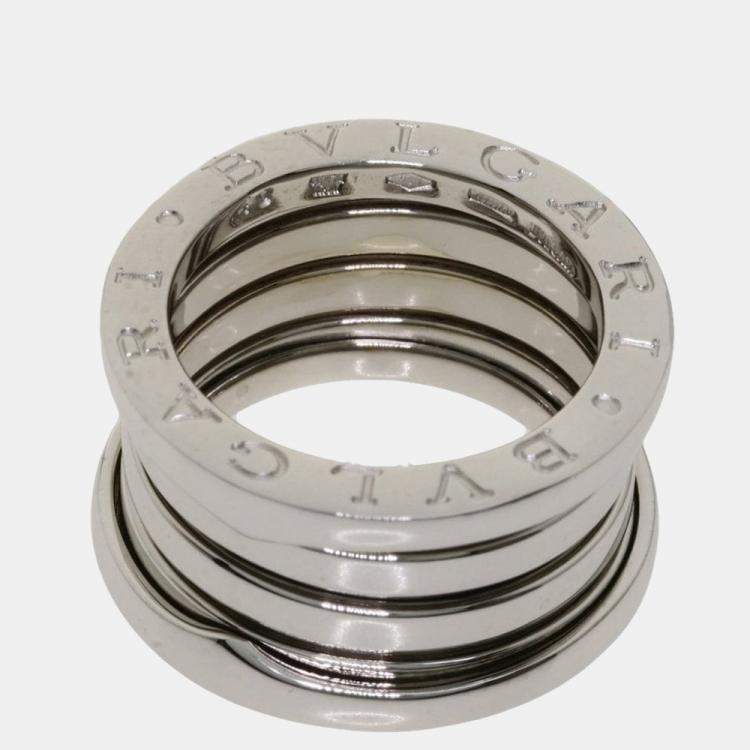 Pre Owned Bvlgari B.Zero1 18K White Gold Ring EU 49