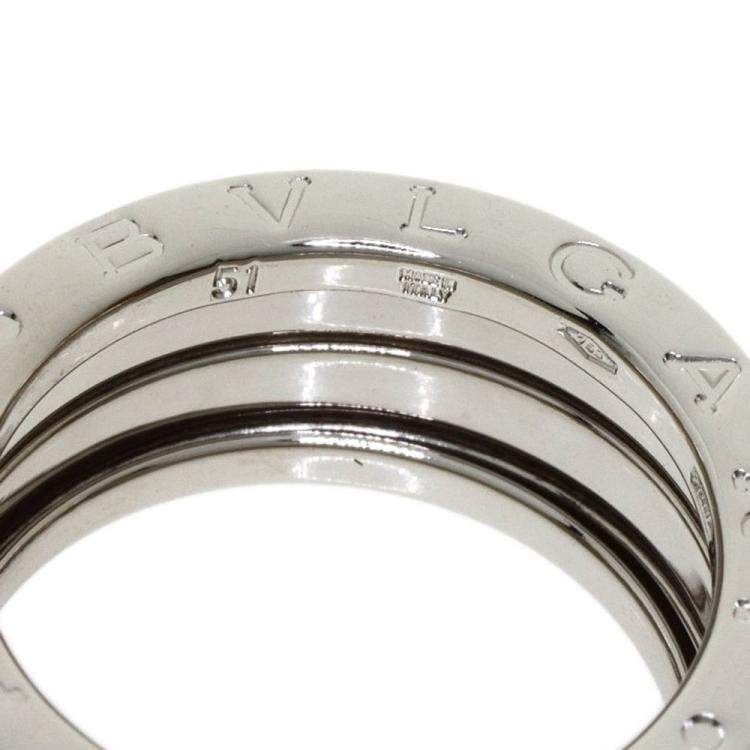 Pre Owned Bvlgari B.Zero1 18K White Gold Ring EU 51