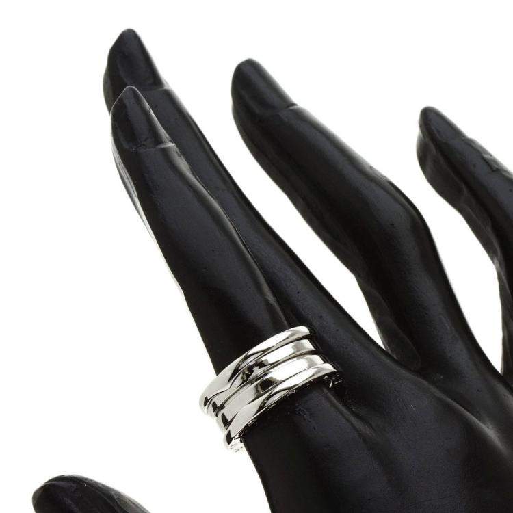 Pre Owned Bvlgari B.Zero1 18K White Gold Ring EU 51