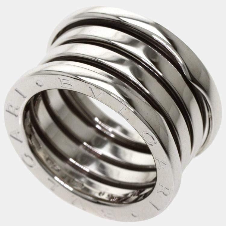 Pre Owned Bvlgari B.Zero1 18K White Gold Ring EU 50