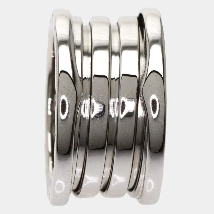Pre Owned Bvlgari B.Zero1 18K White Gold Ring EU 50