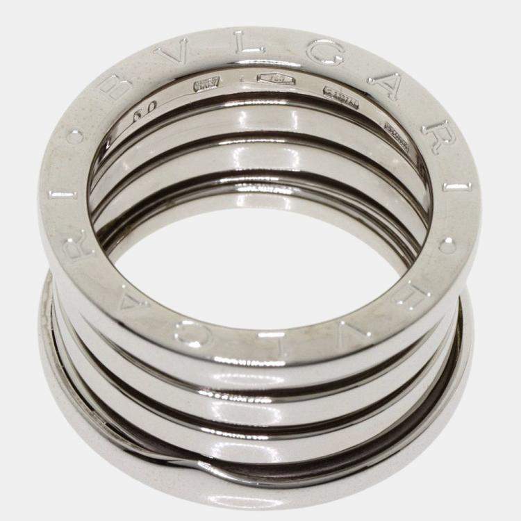 Pre Owned Bvlgari B.Zero1 18K White Gold Ring EU 50