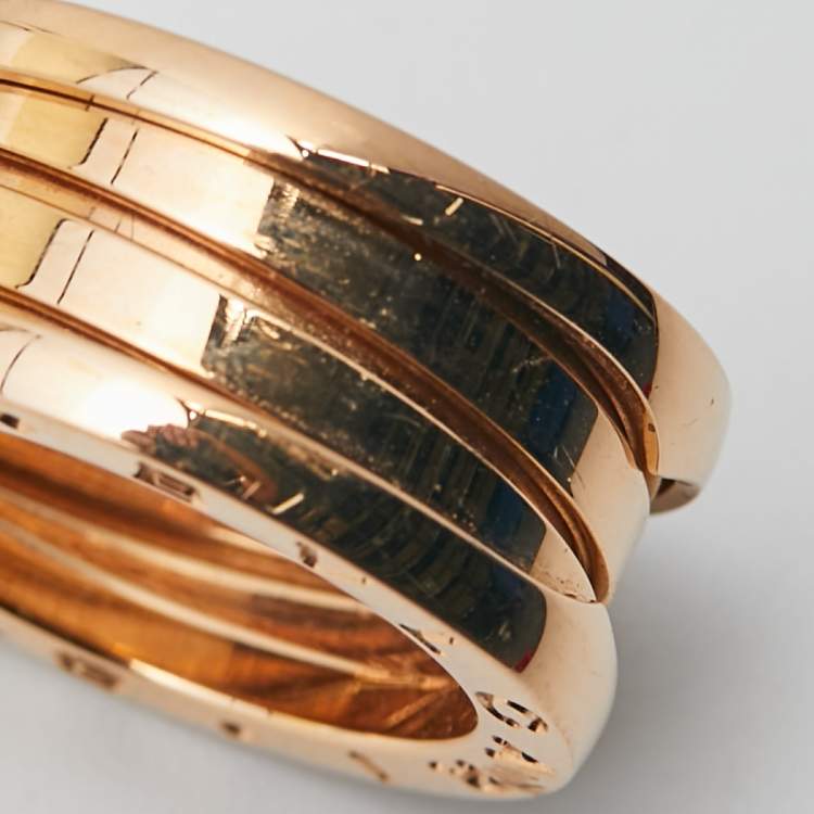 Pre Owned Bvlgari B.Zero1 18k Rose Gold 3 Band Ring Size 50