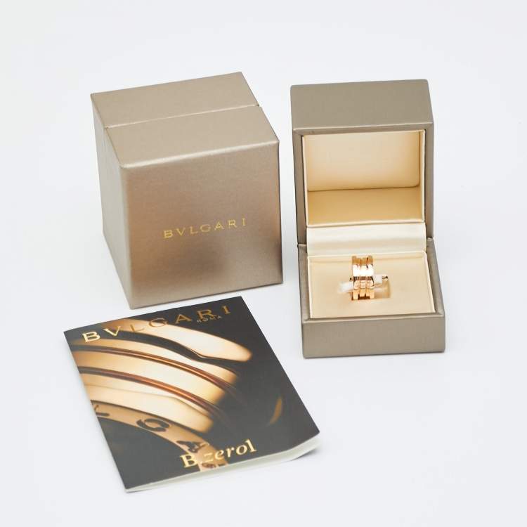Pre Owned Bvlgari B.Zero1 18k Rose Gold 3 Band Ring Size 50
