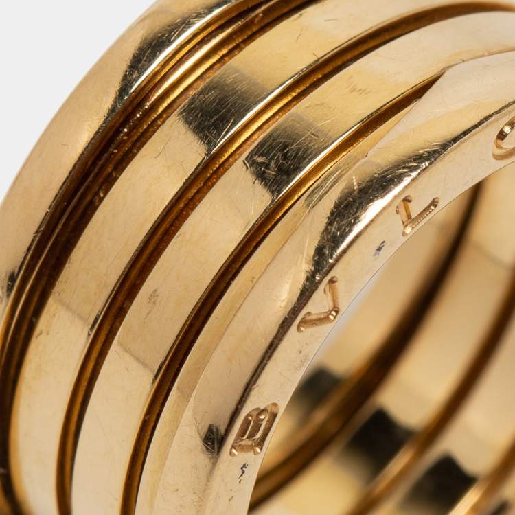 Pre Owned Bvlgari B.Zero1 18k Yellow Gold 4 Band Ring Size 60