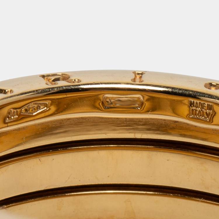 Pre Owned Bvlgari B.Zero1 18k Yellow Gold 4 Band Ring Size 60