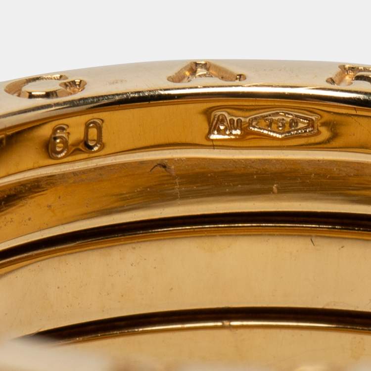 Pre Owned Bvlgari B.Zero1 18k Yellow Gold 4 Band Ring Size 60