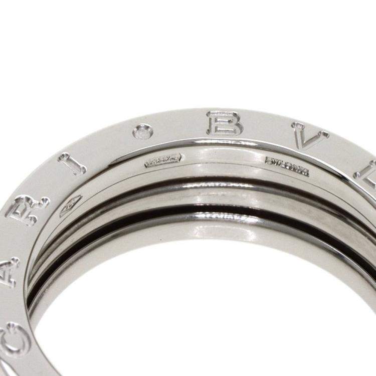 Pre Owned Bvlgari B-zero1 B zero one S 3 band 58 ring K18 white gold unisex 