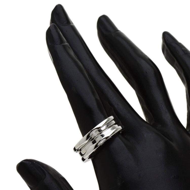 Pre Owned Bvlgari B-zero1 B zero one S 3 band 58 ring K18 white gold unisex 