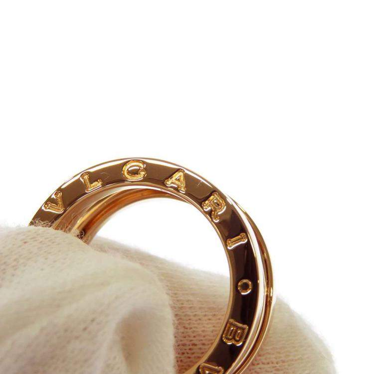 Pre Owned Bvlgari 18K Rose Gold Design Legend Zaha Hadid 3 Bands B.zero1 Ring Size EU 54 - US 6.75