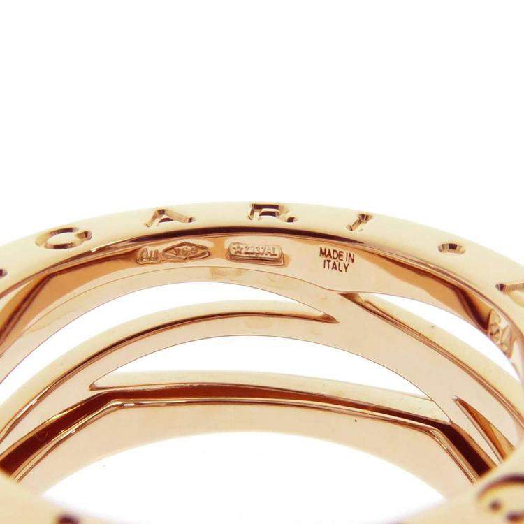 Pre Owned Bvlgari 18K Rose Gold Design Legend Zaha Hadid 3 Bands B.zero1 Ring Size EU 54 - US 6.75