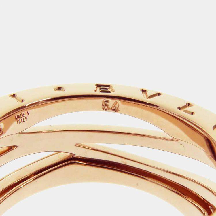 Pre Owned Bvlgari 18K Rose Gold Design Legend Zaha Hadid 3 Bands B.zero1 Ring Size EU 54 - US 6.75