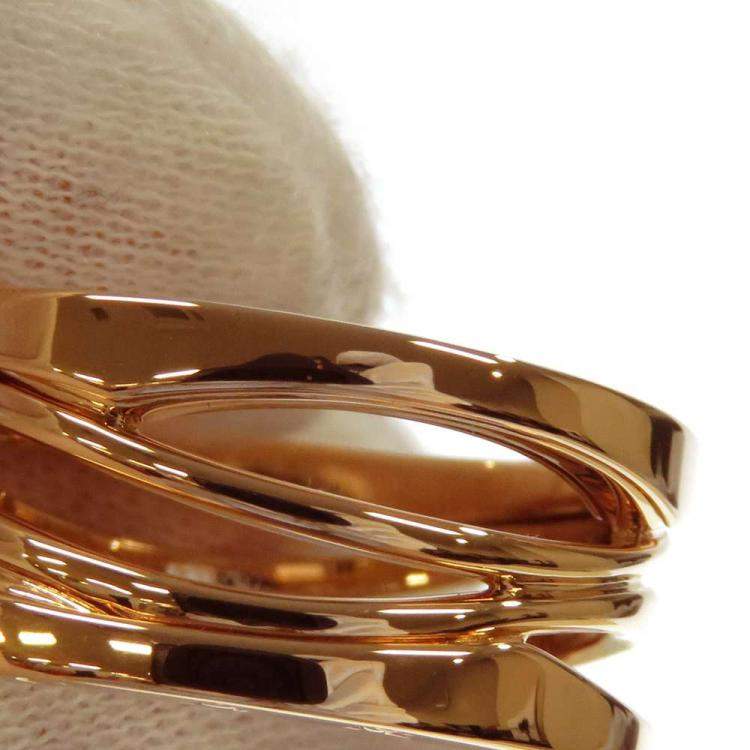 Pre Owned Bvlgari 18K Rose Gold Design Legend Zaha Hadid 3 Bands B.zero1 Ring Size EU 54 - US 6.75