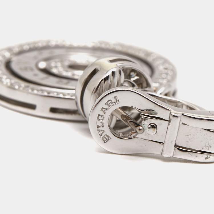 Pre Owned Bvlgari Astrale Diamond 18k White Gold Earrings