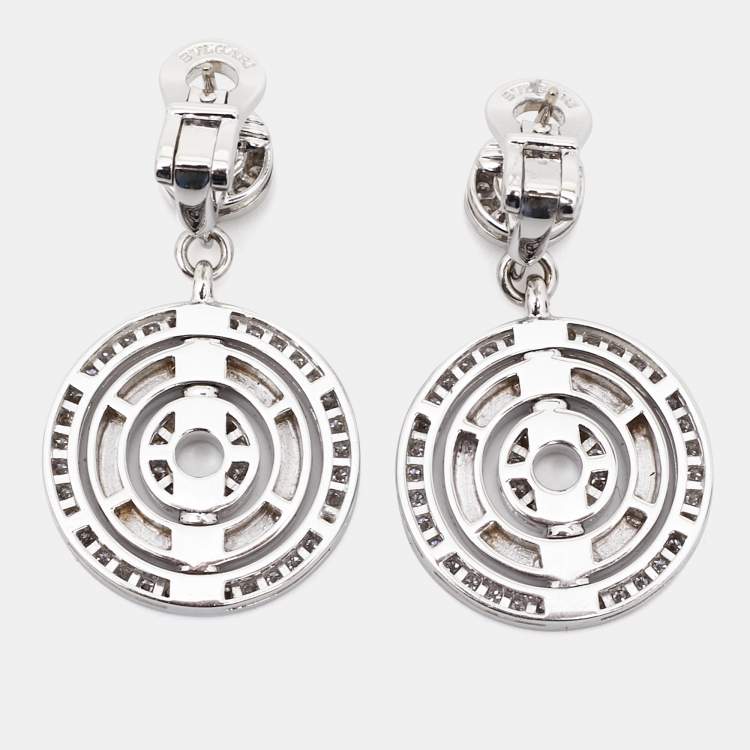 Pre Owned Bvlgari Astrale Diamond 18k White Gold Earrings