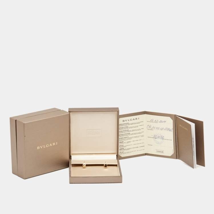 Pre Owned Bvlgari MVSA Mother of Pearl 18k Rose Gold Earrings