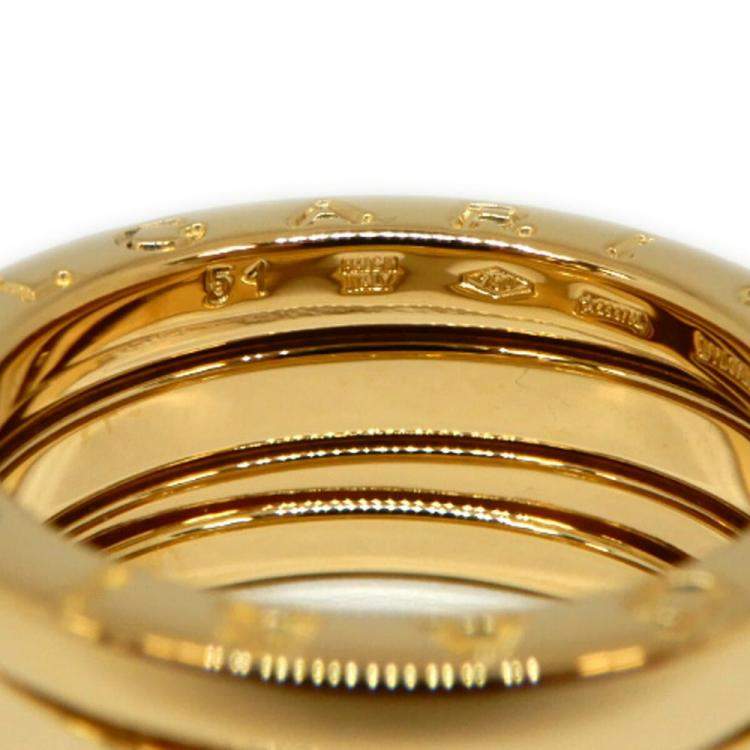 Pre Owned Bvlgari B.Zero1 18K Yellow Gold Ring EU 51