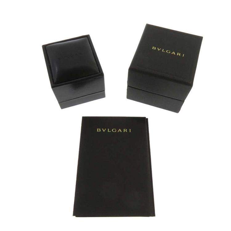 Pre Owned Bvlgari Monologo 18K Rose Gold Diamond Ring EU 51