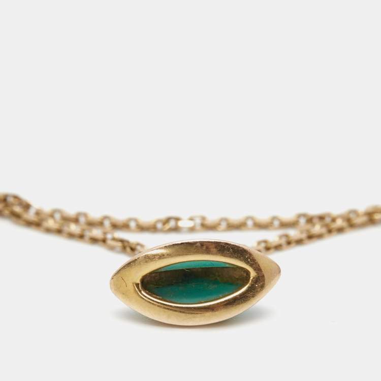 Pre Owned Bvlgari Divas' Dream Turquoise 18k Rose Gold Charm Bracelet SM