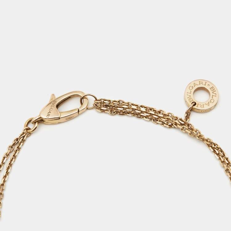 Pre Owned Bvlgari Divas' Dream Turquoise 18k Rose Gold Charm Bracelet SM