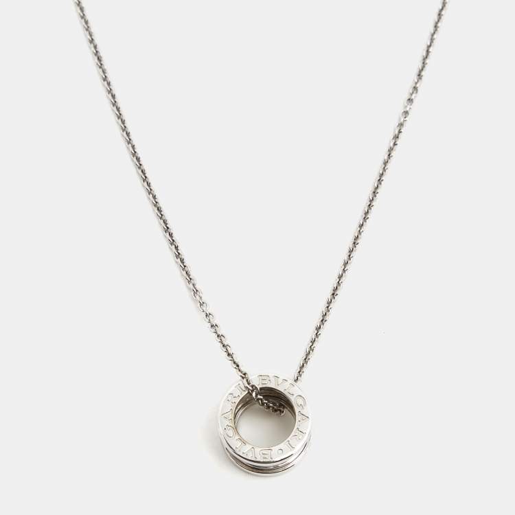 Pre Owned Bvlgari B.Zero1 18k White Gold Pendant Necklace