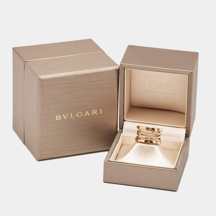 Pre Owned Bvlgari x Zaha Hadid B.Zero1 18k Rose Gold Ring Size 49