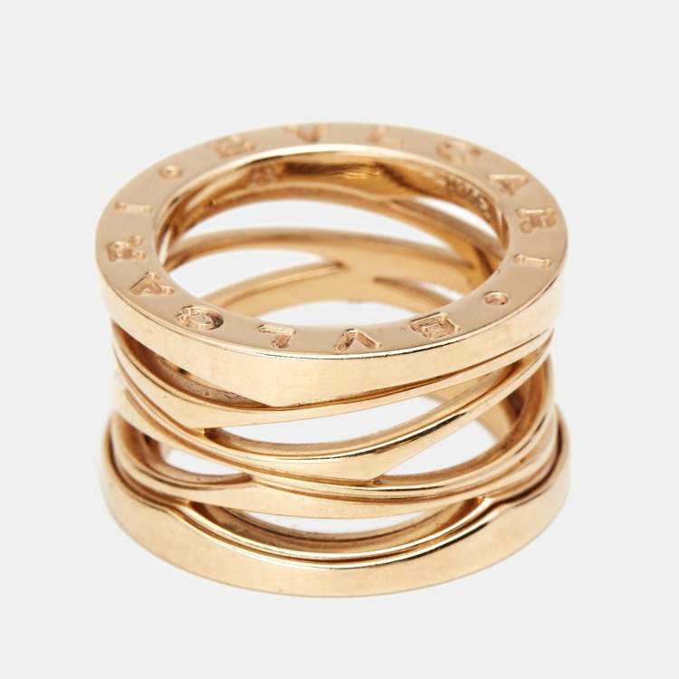 Pre Owned Bvlgari x Zaha Hadid B.Zero1 18k Rose Gold Ring Size 49