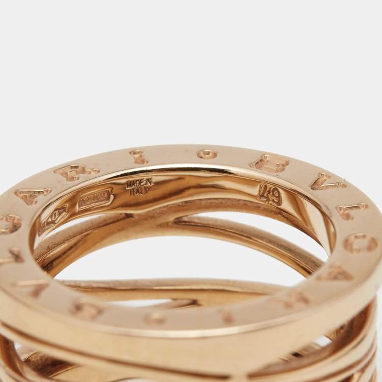 Pre Owned Bvlgari x Zaha Hadid B.Zero1 18k Rose Gold Ring Size 49