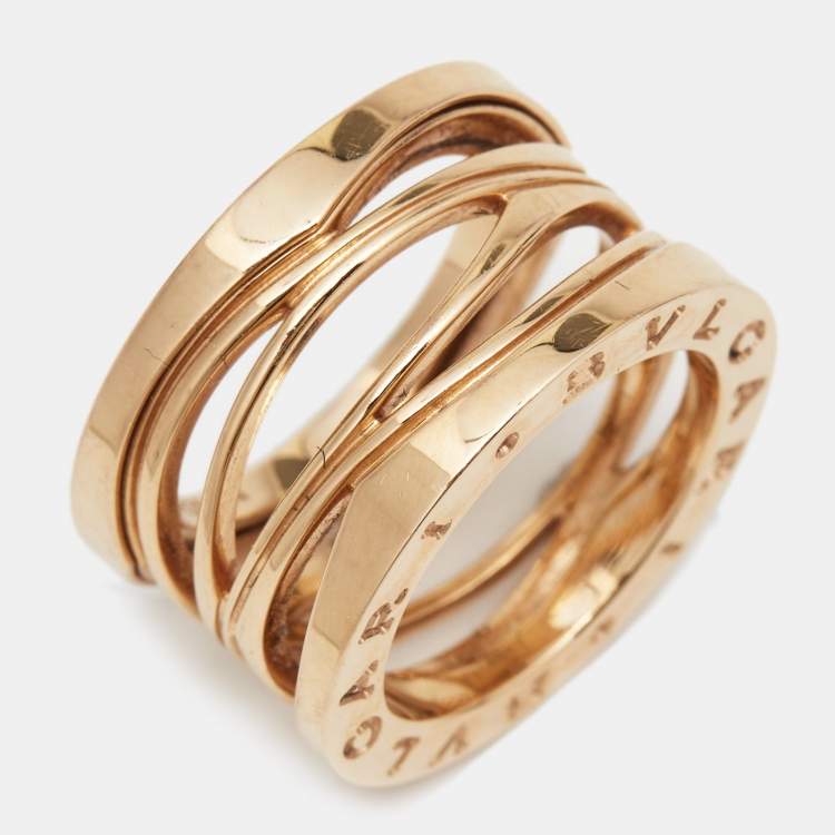 Pre Owned Bvlgari x Zaha Hadid B.Zero1 18k Rose Gold Ring Size 49