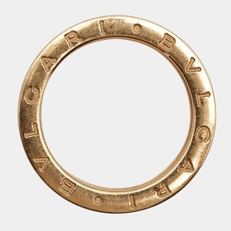 مملوكة مسبقًا Bvlgari B.Zero1 Ceramic 18k Rose Gold Band Ring Size 57