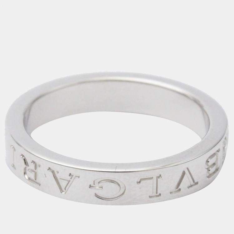 Pre Owned Bvlgari Bvlgari Bvlgari 18K White Gold Diamond Ring EU 57