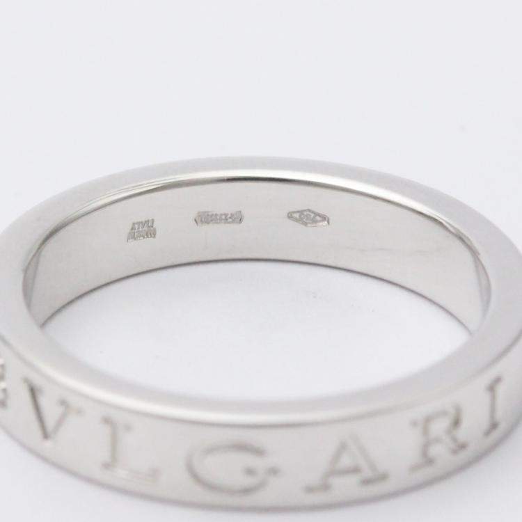 Pre Owned Bvlgari Bvlgari Bvlgari 18K White Gold Diamond Ring EU 57